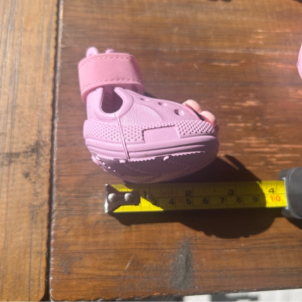 Pink Dog Crocs Style Sandals w/ Flower Charms — Adjustable Pet Shoes, Small Dog - Picture 6 of 6